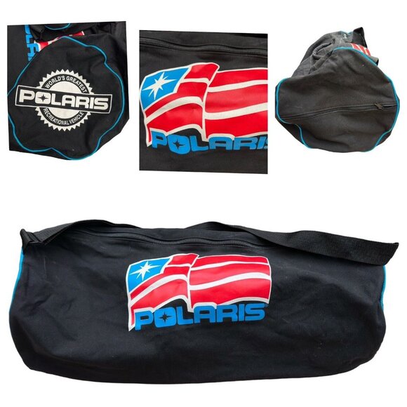 RARE Vintage POLARIS Snowmobile ATV Duffle Equipment Gear Bag 32”x14”x14” Large - Picture 1 of 9